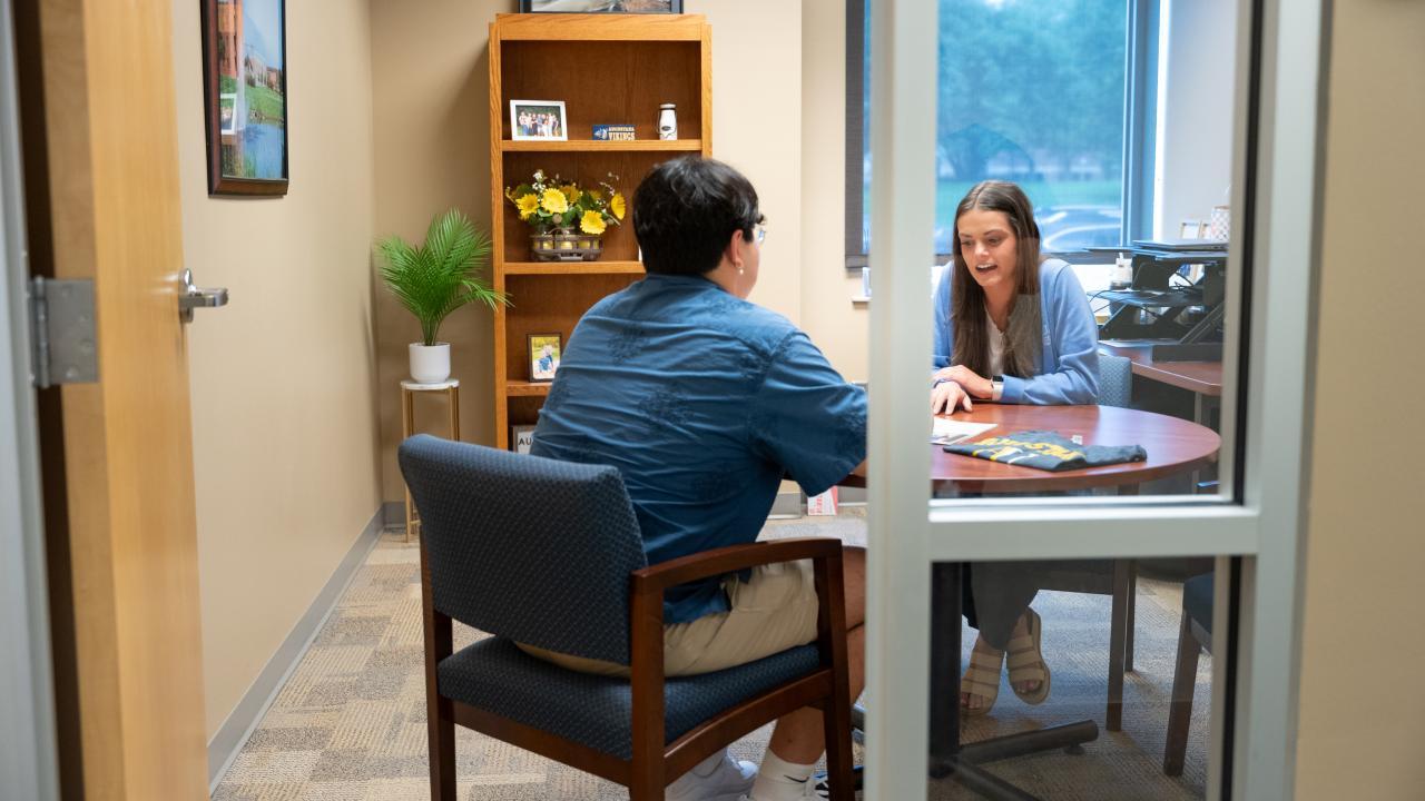 Students accessing campus support