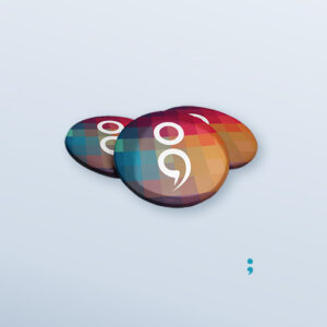 Pixel Semicolon Pins- set of 3
