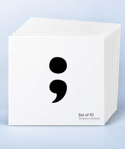 Semicolon Temporary Tattoos - set of 20